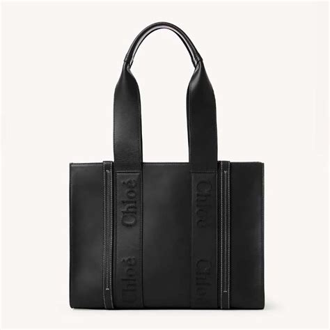 chloe woody medium black|chloe woody bag.